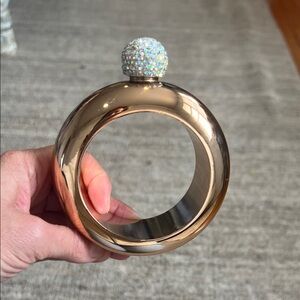 Crystal rose Gold Round Bangle Bracelet flask